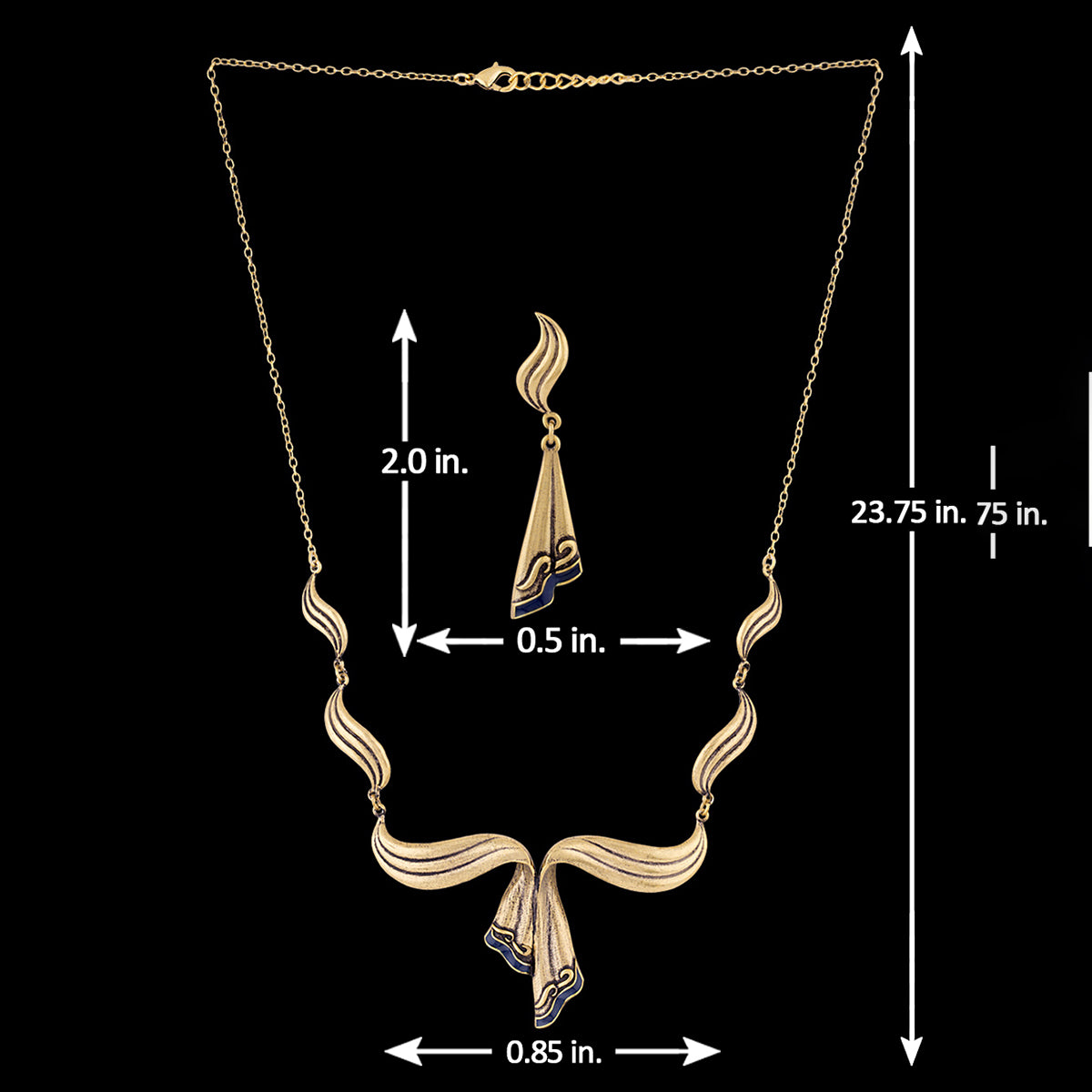 Bharatnatyam Drape Plated Brass Necklace Set