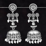 Leela Oxidized Jhumka Earrings