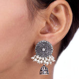 Leela Shield Earrings with Ghungroo Drops
