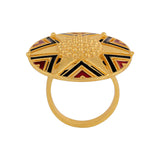 Chevron Enamel Embellished Ring