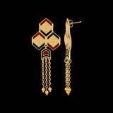 Chevron Gold Plated Tassels Earrings