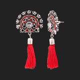 Theyyam Red Tassels Drop Earrings