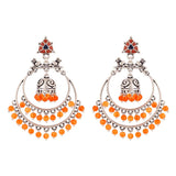 Kesar Orange Beads Hoop Earrings