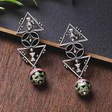 Adorned Spin Triangles and Pyramids Earrings
