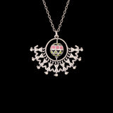 Adorned Spin Circle and Tribal Motifs Pendant
