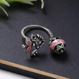 Adorned Spin Floral Motifs Ring