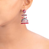 Rangabati Maroon Embellishments Earrings