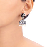 Rangabati Floral Faux Pearls Earrings