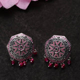 Rangabati Pink Beads Disc Earrings