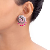 Rangabati Pink Beads Disc Earrings