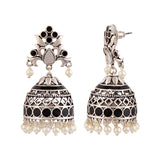 Rangabati Black Enamel Embellished Earrings