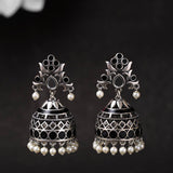 Rangabati Black Enamel Embellished Earrings