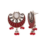 Rangabati Maroon Beads Earrings