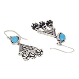 Moksha Triangles Blue Stone Earrings