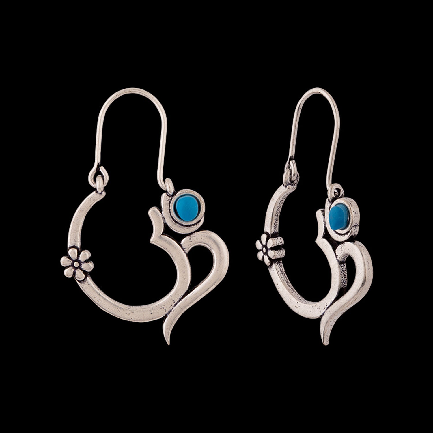 Moksha OM Blue Stone Earrings