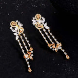 Eternal Sunshine Tassels Gems Adorned Earrings