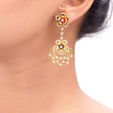 Floriana American Diamond Floral Bunch Earrings