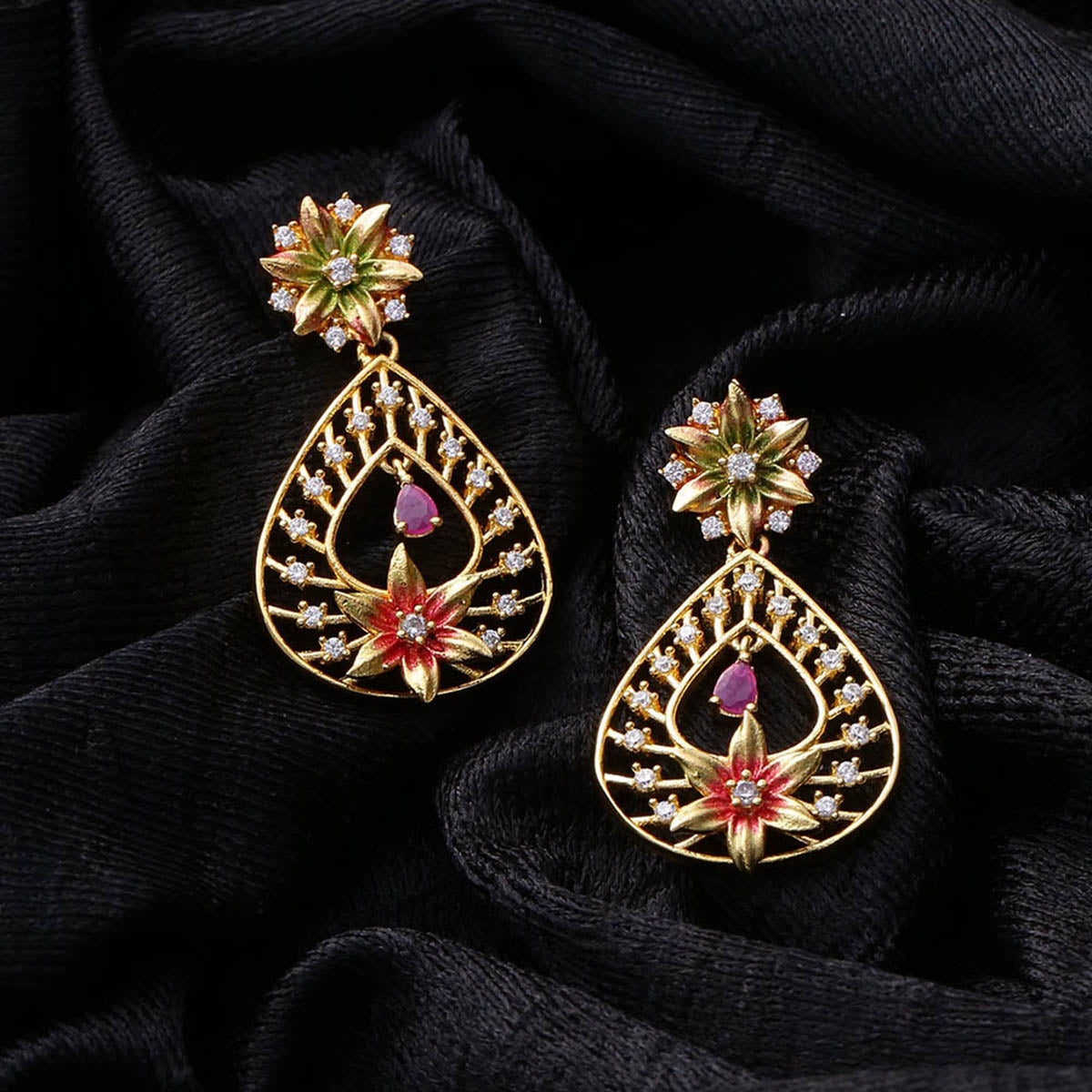 Buy Studio Voylla 925 Sterling Silver American Diamond CZ Exquisite Stud  Earrings - Earrings for Women 18610364 | Myntra