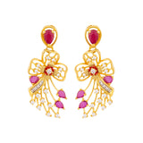Floriana CZ Floral Drop Earrings