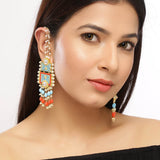 Neeladri Gems Adorned Drop Earrings