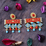 Neeladri Rangoli Pattern Earrings