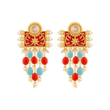 Neeladri Gems Adorned Drop Style Earrings