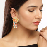 Neeladri Gems Adorned Drop Style Earrings