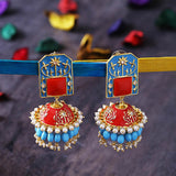 Neeladri Gems Adorned Jhumka Earrings
