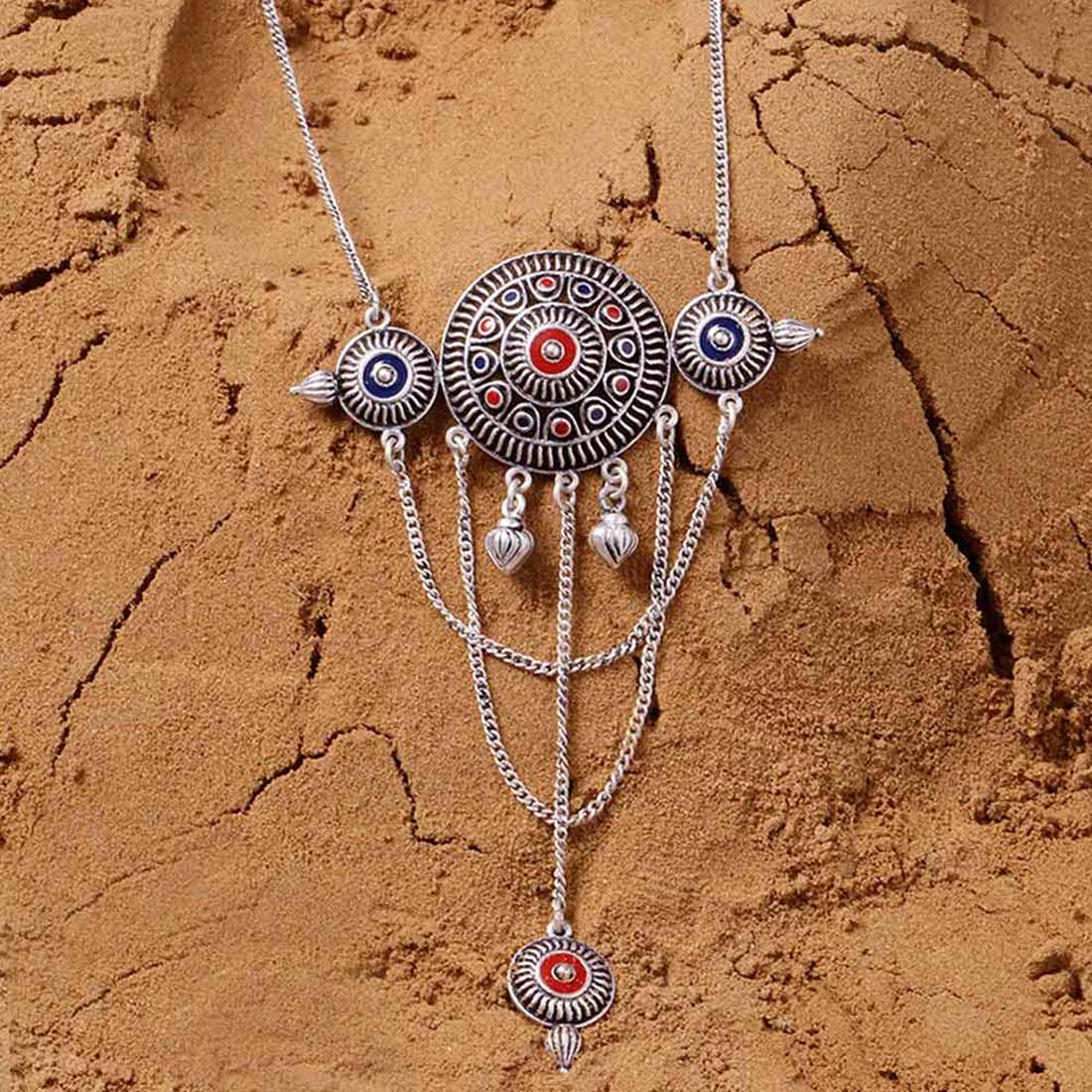Mandala Circles Drop Style Necklace