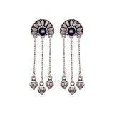 Mandala Half Moon Tassels Earrings