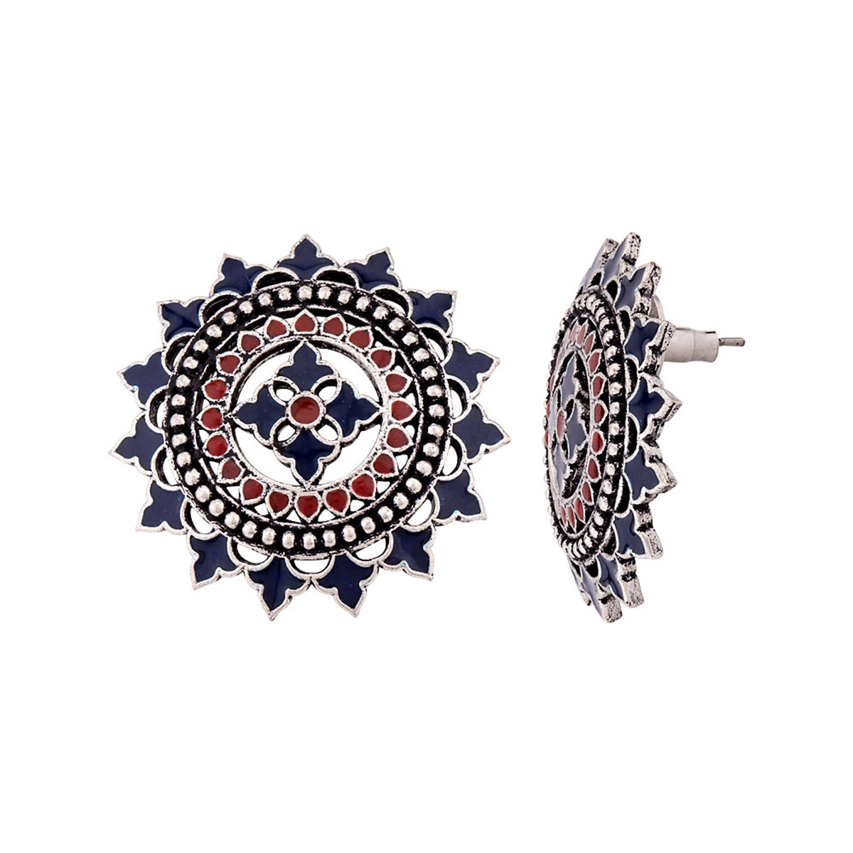 Mandala Enamel Embellished Earrings