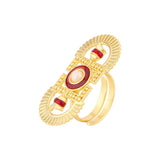 Temple Bell Aztec Inspired Ring
