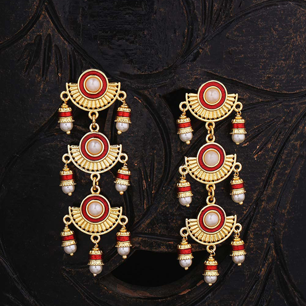 Temple Bell Layered Drop Earrings