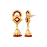 Temple Bell Rangoli Inspired Earrings