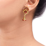 Temple Bell Rangoli Inspired Earrings