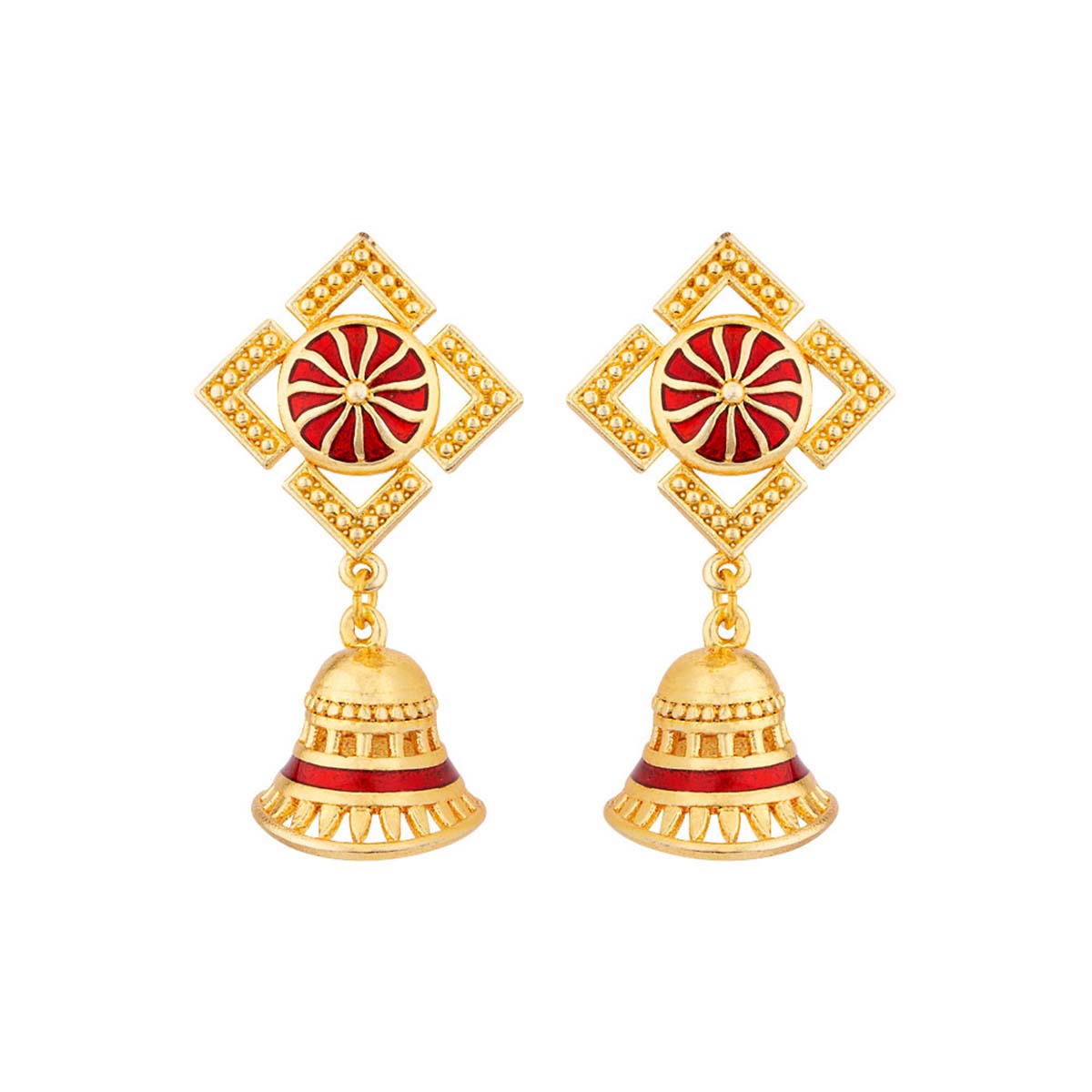 Temple Bell Tiny Jhumka Earrings