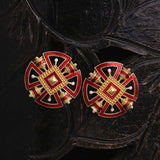 Temple Bell Round Stud Earrings