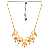 Temple Bell Faux Pearls Embellished Necklace Set