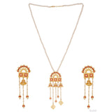 Temple Bell Tassels Drop Necklace Set
