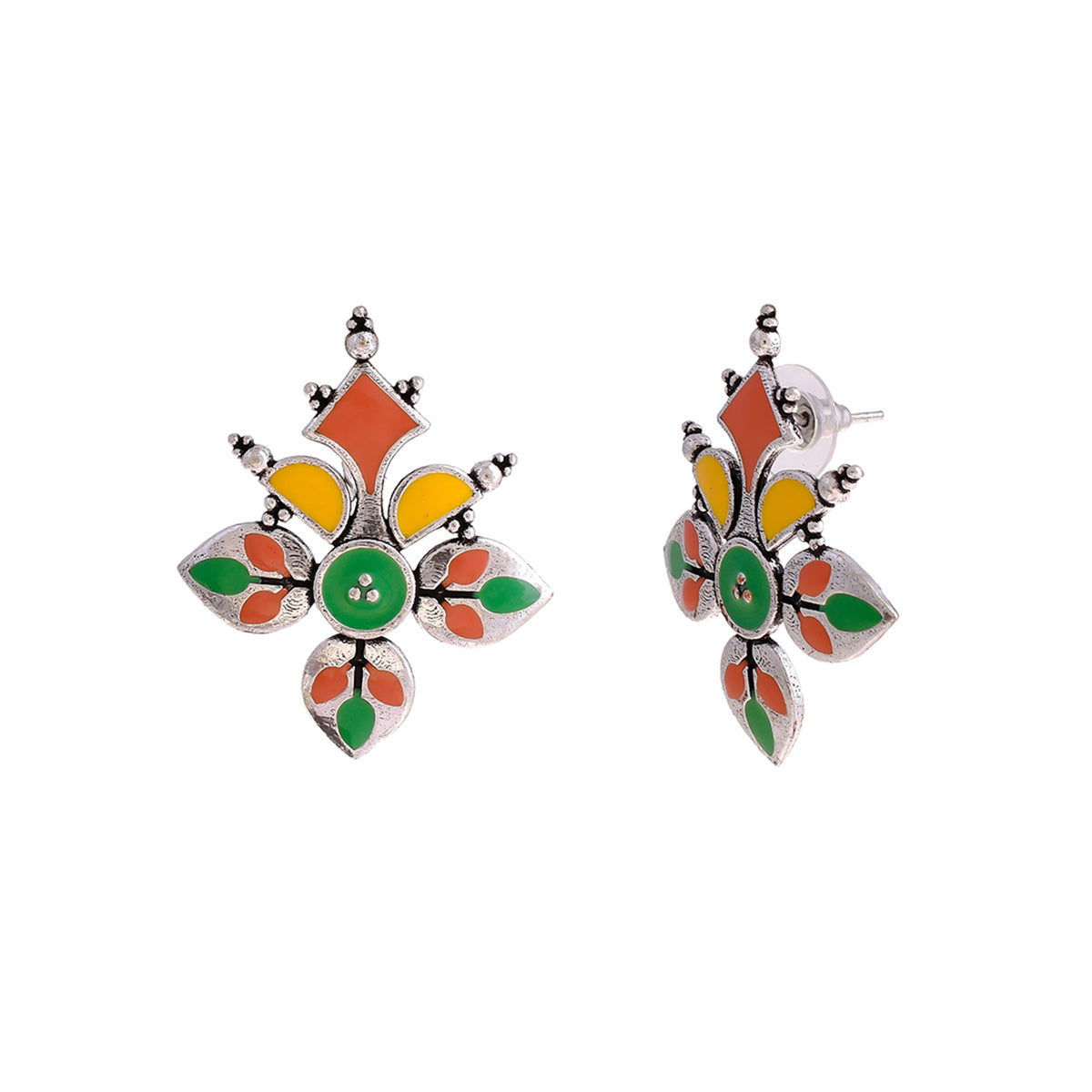 Bagh E Fiza Rangoli Pattern Earrings
