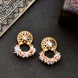 Veerangana Faux Pearls Brass Earrings