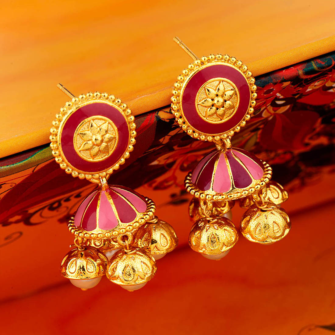 Khanak Jhumki Ghungroos Embellished Earrings