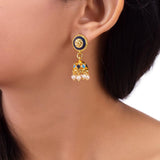 Khanak Jhumki Enameled Jhumka Earrings
