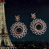 Midnight in Paris Hoop Style Drop Earrings