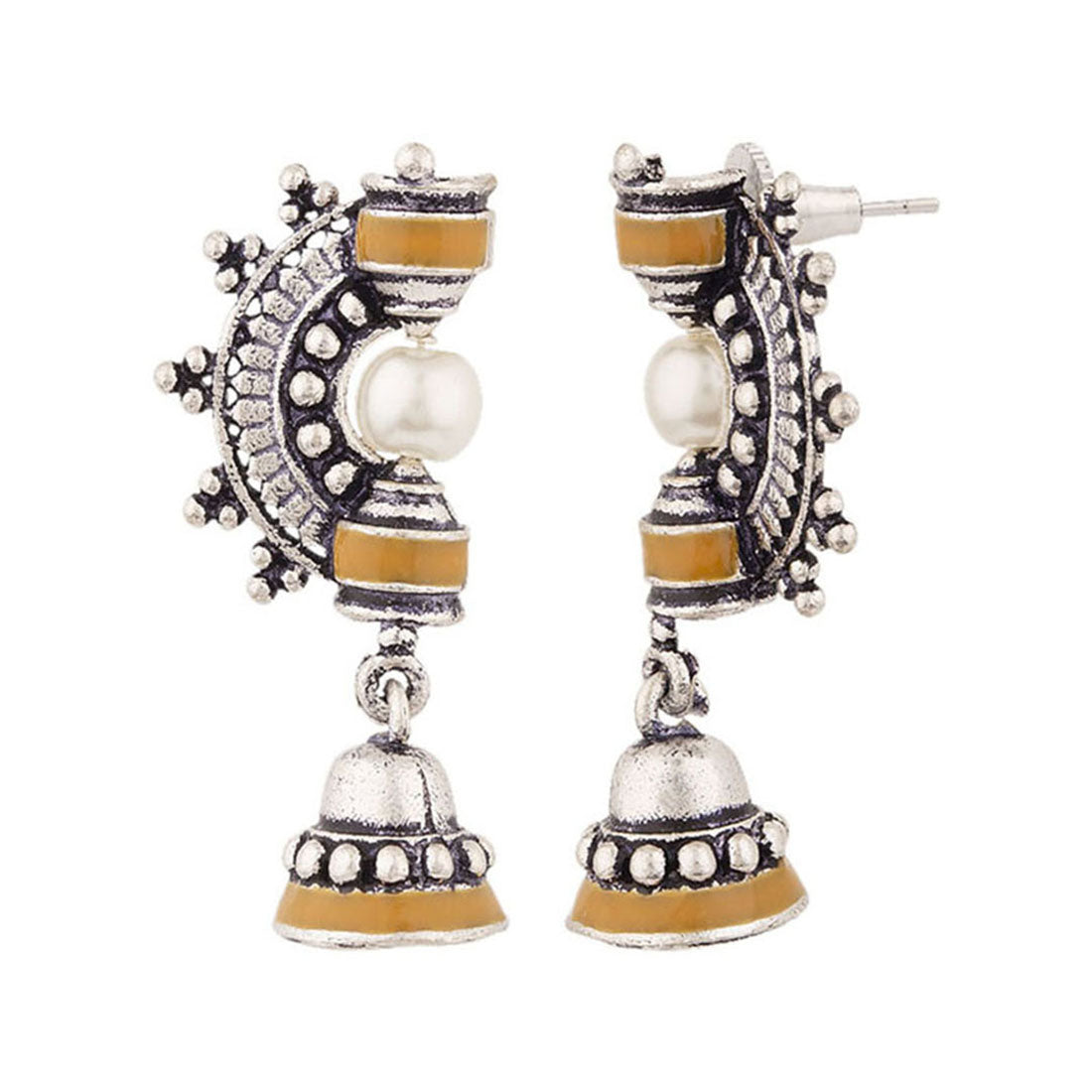 Sanwari Faux Pearls Embellished Drop Earrings