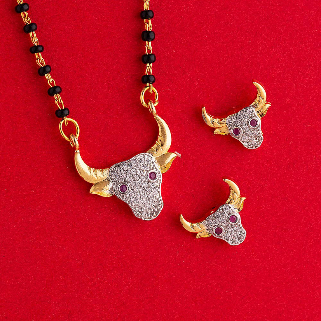 Zodiac Taurus Mangalsutra with Earrings