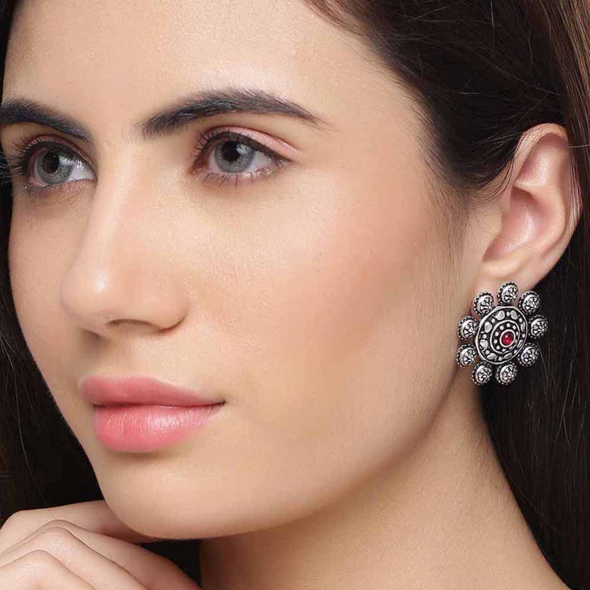 Abhira Floral Motif Stud Earrings