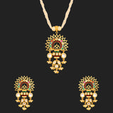 Navratan Ethnic Rangoli Pattern Necklace Set