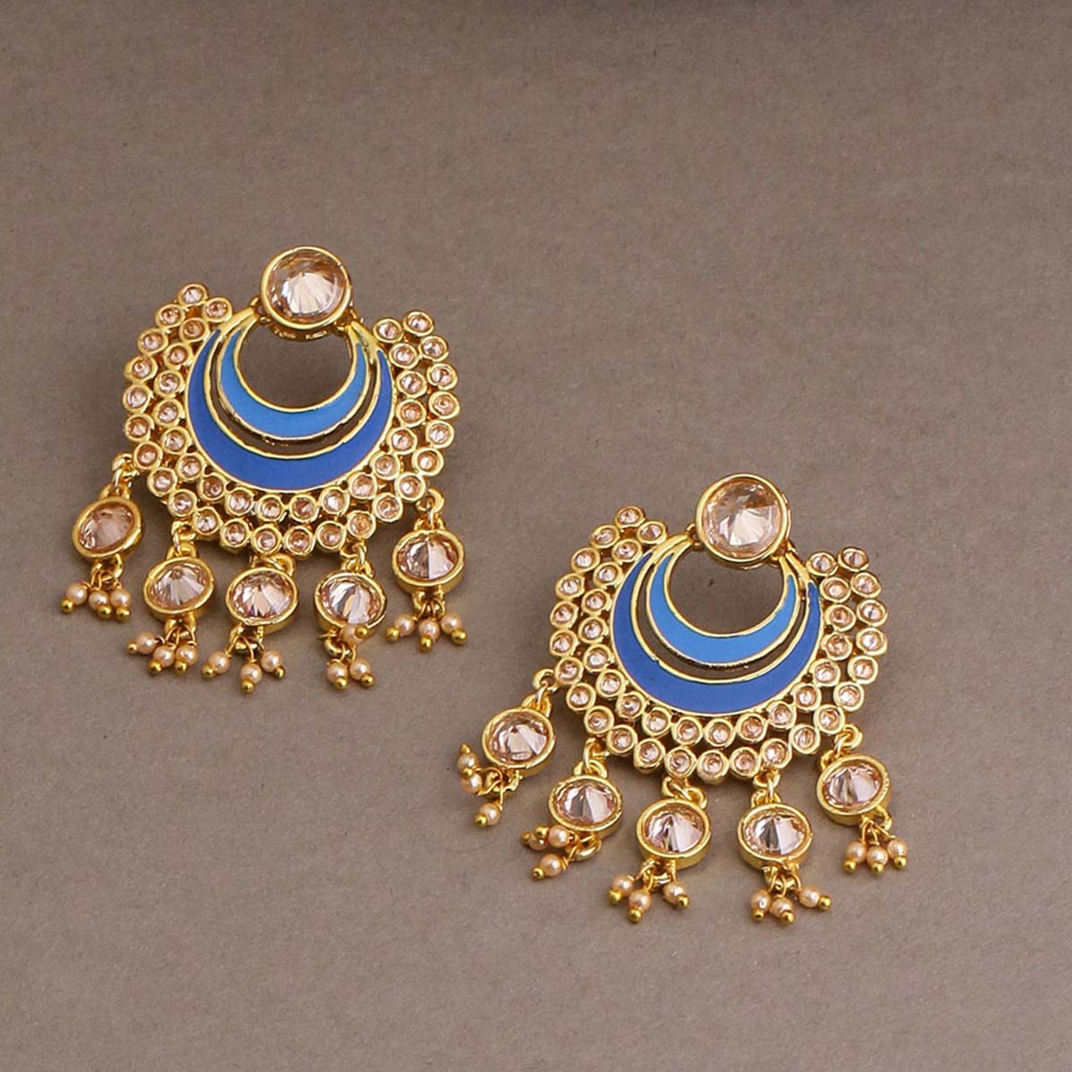 Chandrima Enameled Ethnic Hoop Earrings