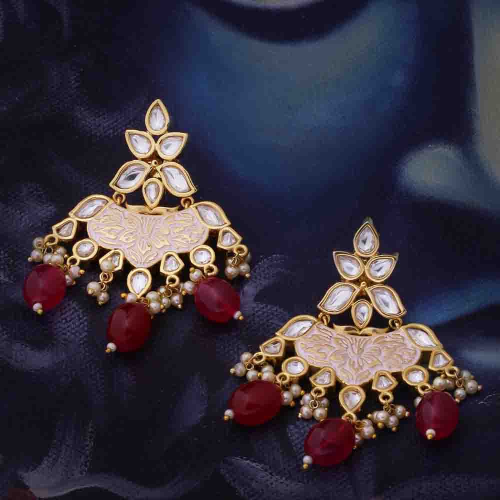 Udaipur Faux Kundan Gems Adorned Earrings